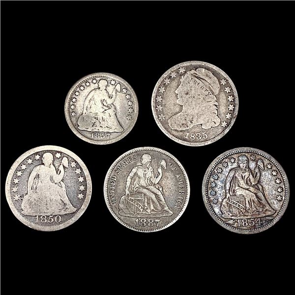 (4) Dimes & (1) Half Dime HIGH GRADE