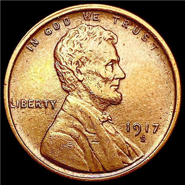 1917-S Wheat Cent CHOICE AU