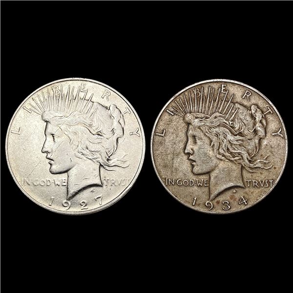 (2) Silver Peace Dollars HIGH GRADE