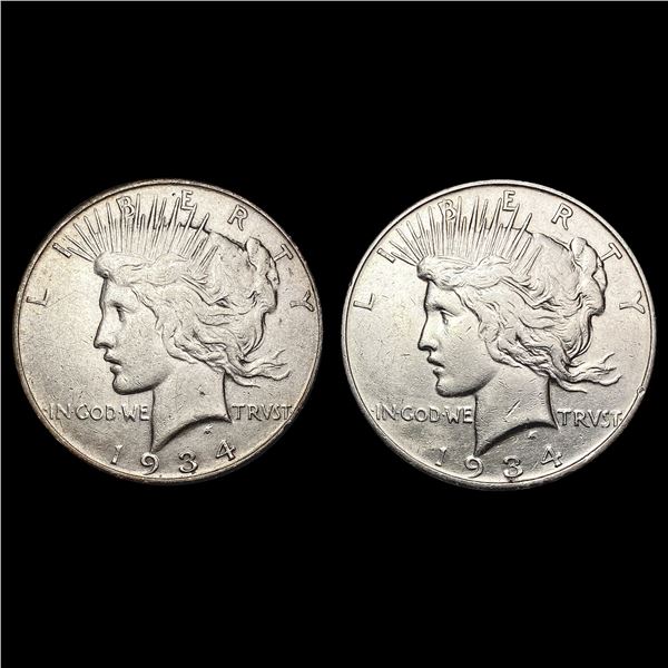 (2) Silver Peace Dollars HIGH GRADE