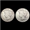 Image 1 : (2) Silver Peace Dollars HIGH GRADE