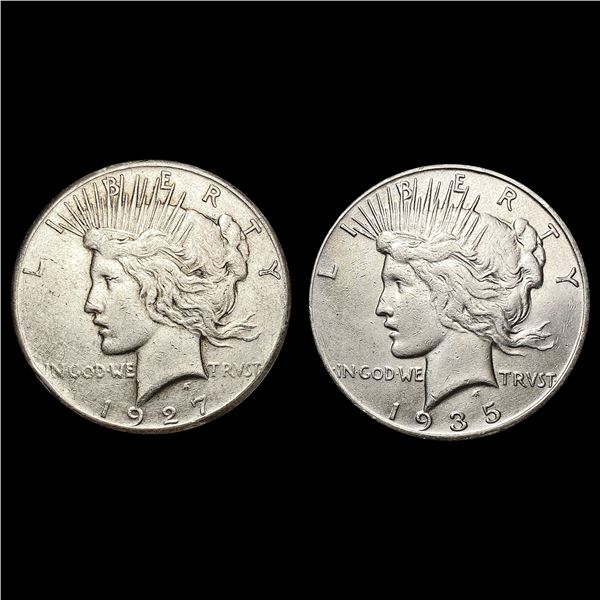(2) Silver Peace Dollars HIGH GRADE