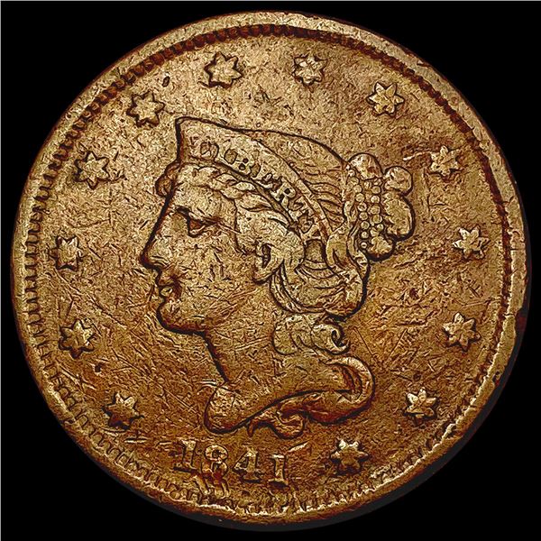 1841 Braided Hair Large Cent LIGHTLY CIRCULATED