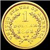 Image 2 : 1851 Rare Gold Dollar CHOICE AU