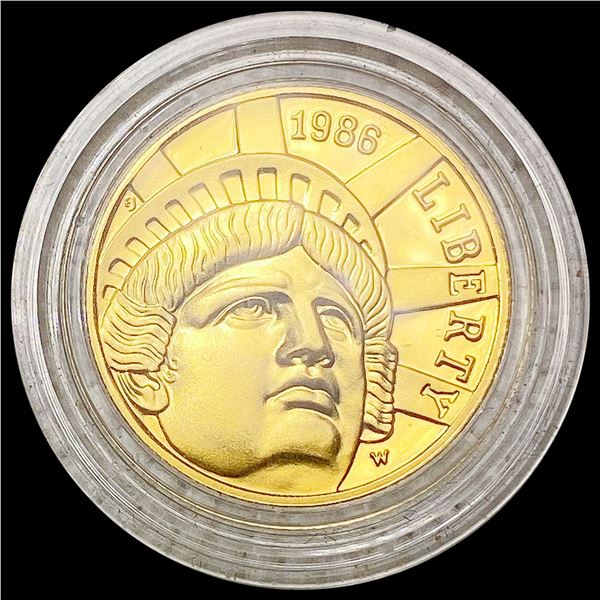 1986-W US $5 Gold Liberty Coin  GEM PROOF
