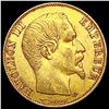 Image 1 : 1858-A French Gold 20 Francs 0.1867oz CLOSELY UNCI