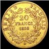 Image 2 : 1858-A French Gold 20 Francs 0.1867oz CLOSELY UNCI