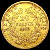 Image 2 : 1859-A French Gold 20 Francs 0.1867oz CLOSELY UNCI
