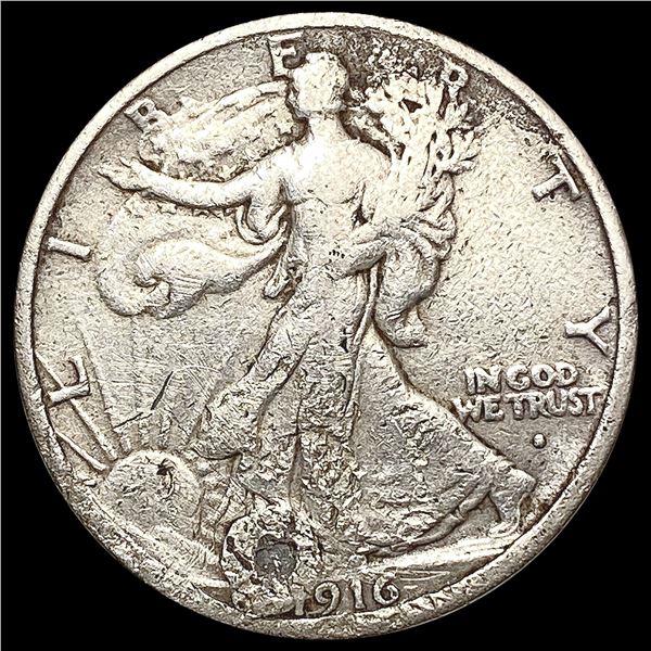 1916-S Walking Liberty Half Dollar NICELY CIRCULAT