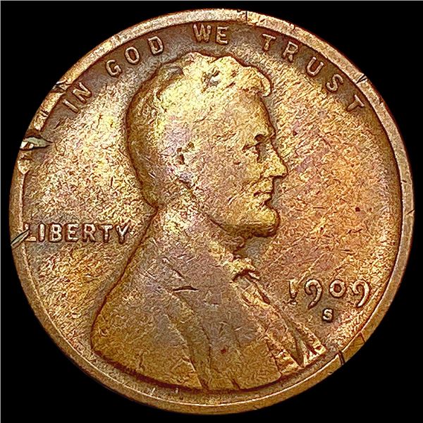 1909-S Wheat Cent LIGHTLY CIRCULATED