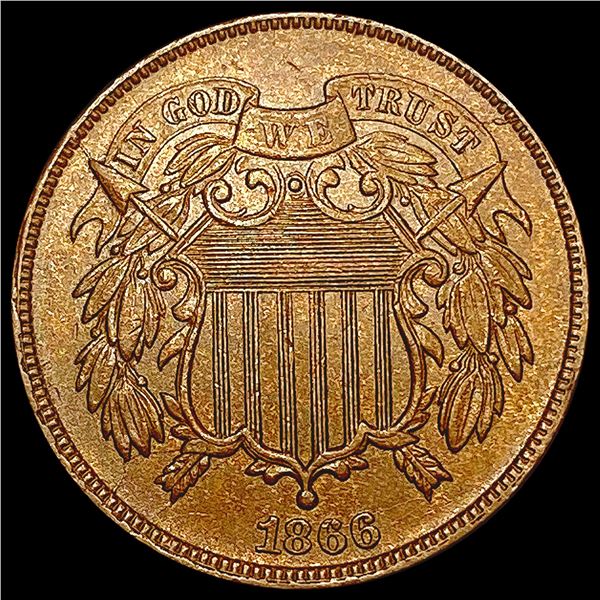 1866 Two Cent Piece CLOSELY UNCIRCULATED