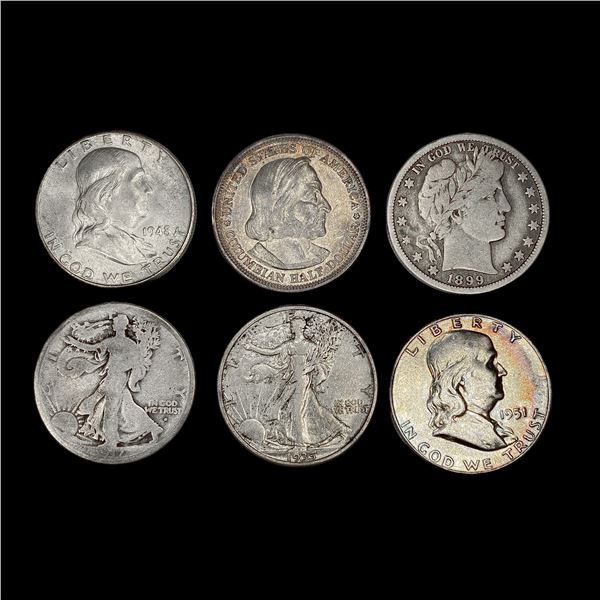 [6] Varied US SILV Half Dollars (1893, 1899-O, 191