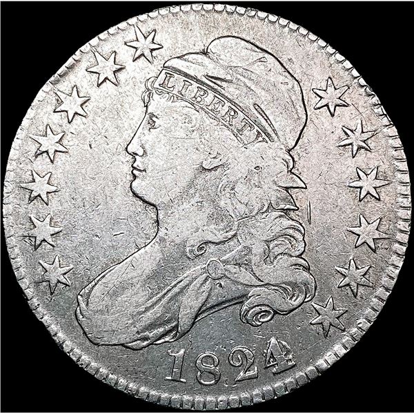1824 Capped Bust Half Dollar NEARLY UNCIRCULATED