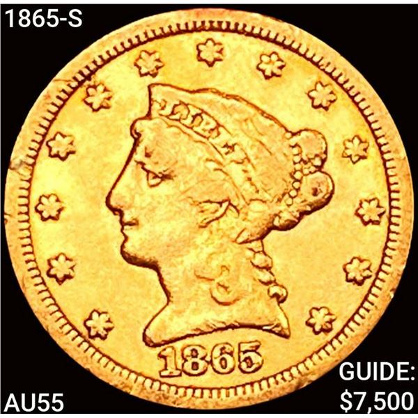 1865-S $2.50 Gold Quarter Eagle HIGH GRADE