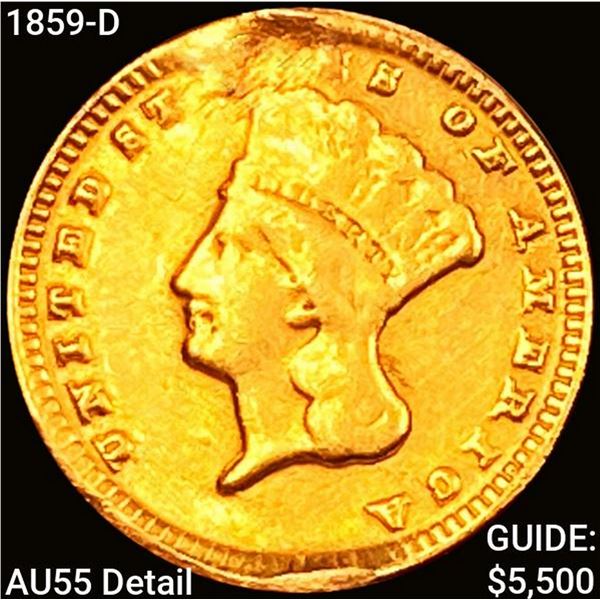 1859-D Rare Gold Dollar CLOSELY UNCIRCULATED