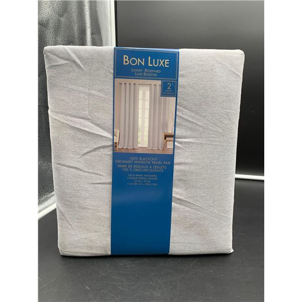 Bon Luxe 2 Panels, Luxury Defined Blackout Grommet Window Panel Pair (52in x 90in)