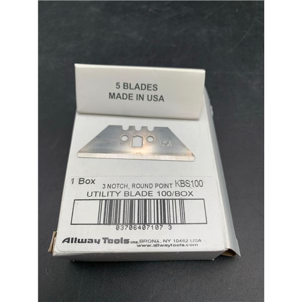 3 Notch, Round Point Utility Blade (100/box)