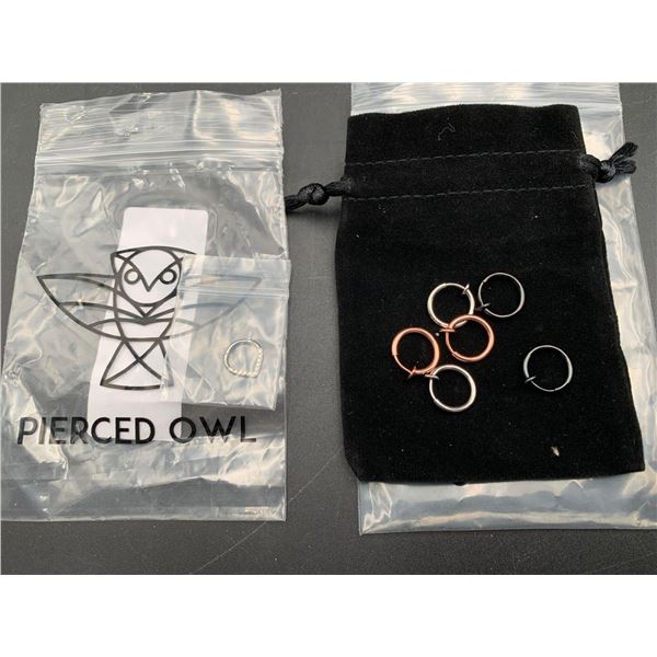 Pierced Owl- Cubic Zirconia, Metal Septum Piercing and False Nose Piercing