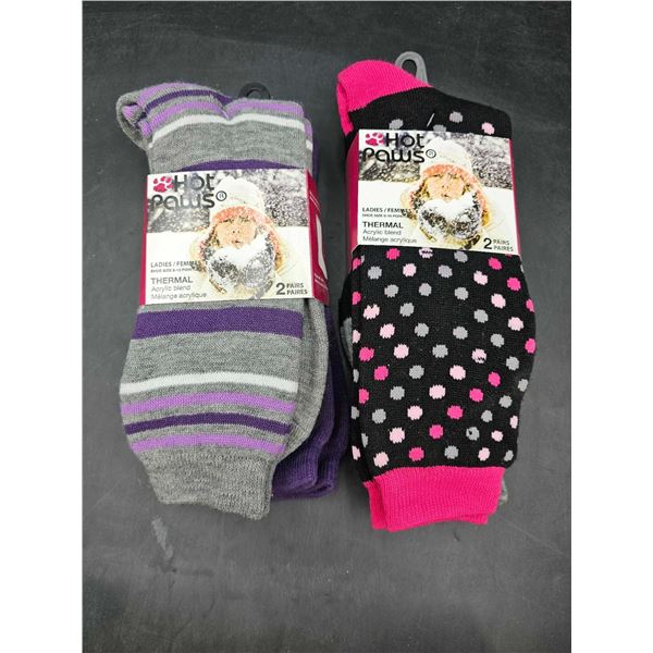 Hot Paws Ladies Thermal Acrylic Blend Socks 4pairs (size 6-10)