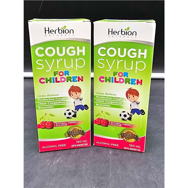 Herbion Cough Syrup for Children (2 x 150ml) Natural Cherry Flavour