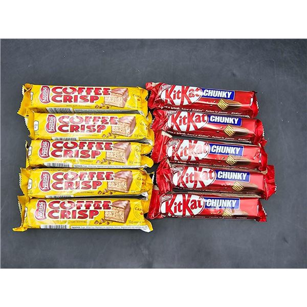 Coffee Crisp (5 x 50g) KitKat Chunky Candy Bars (5 x 49g)
