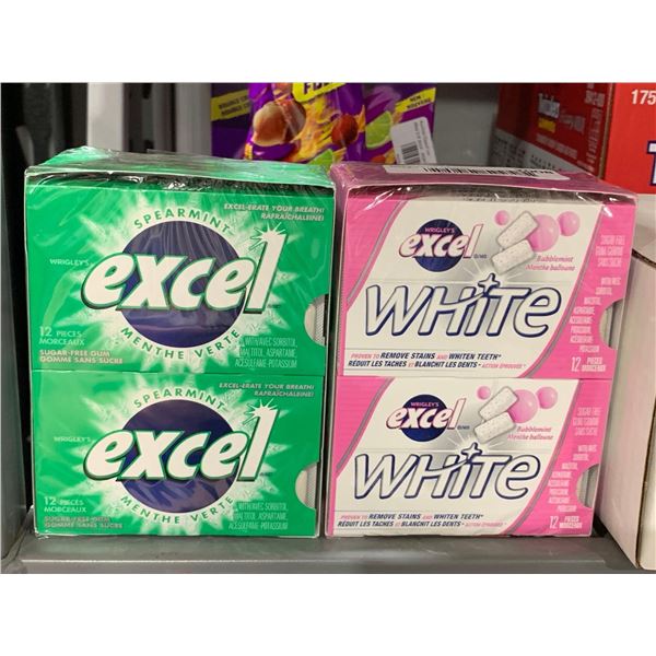 CASE LOT -Excel Spearmint 12 x 12 pcs & Bubblemint 12 x12pcs