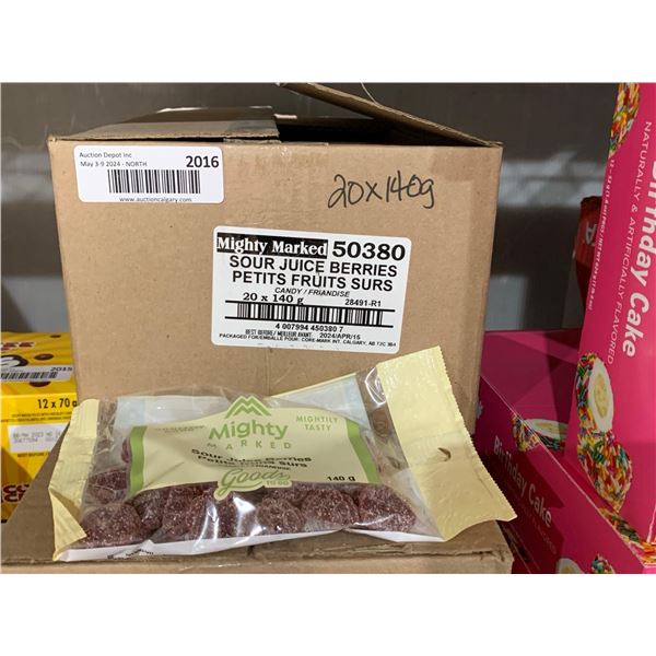 CASE LOT - Sour Juice Berries Gummies 20 x 140g