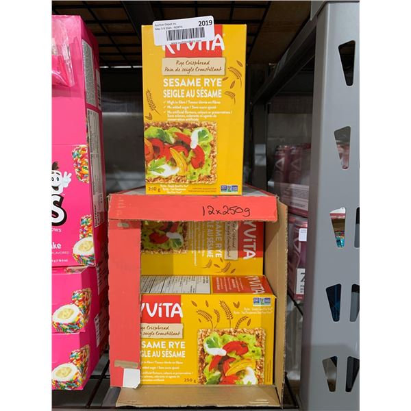 CASE LOT -Ryvita sesame rye crisp bread 12 x 250g