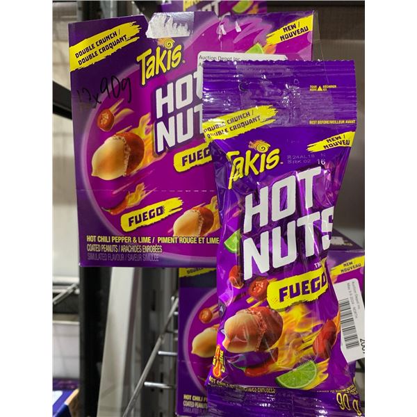CASE LOT -Takis Hot Nuts! Fue4go Hot Chili Pepper & Lime Coated Peanuts 12 x 90g