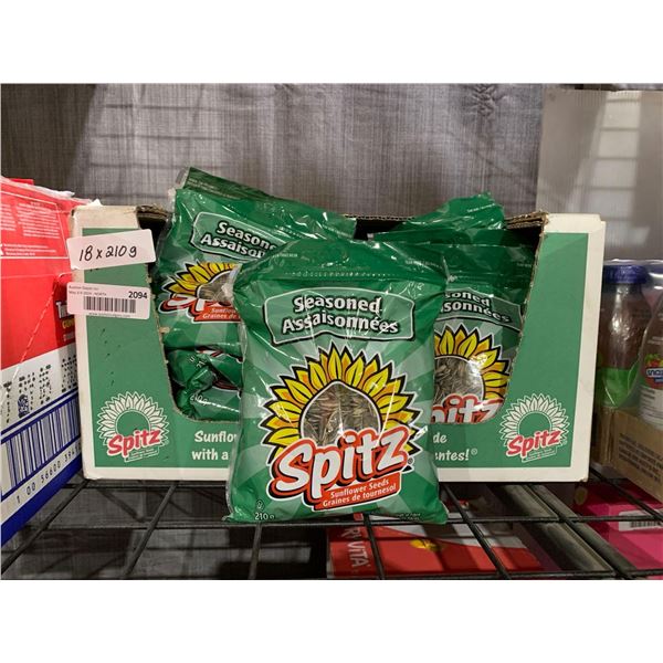 CASE LOT -Spitz seasoned sunflower seeds 18 x 210g