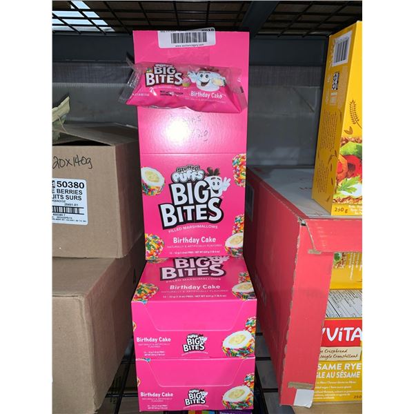 CASE LOT - Big Bites Birthday Cake marshmellow snacks 3 x 12 x 52g