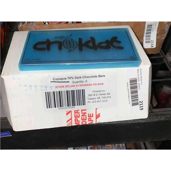 CASE LOT - Choklat gourmet Cuyagua 70% Dark Chocolate bars 6 x 92g