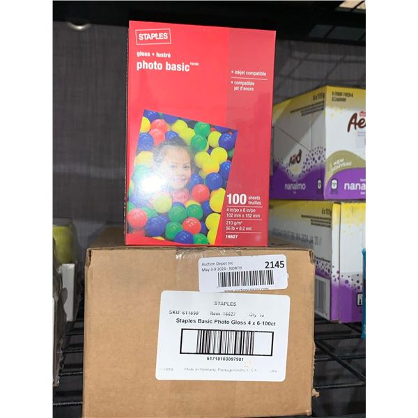 CASE LOT - Staples Gloss Photo Paper (4x6) 10 x 100ct