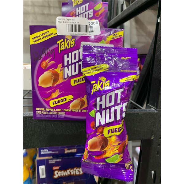 CASE LOT -Takis Hot Nuts! Fue4go Hot Chili Pepper & Lime Coated Peanuts 12 x 90g