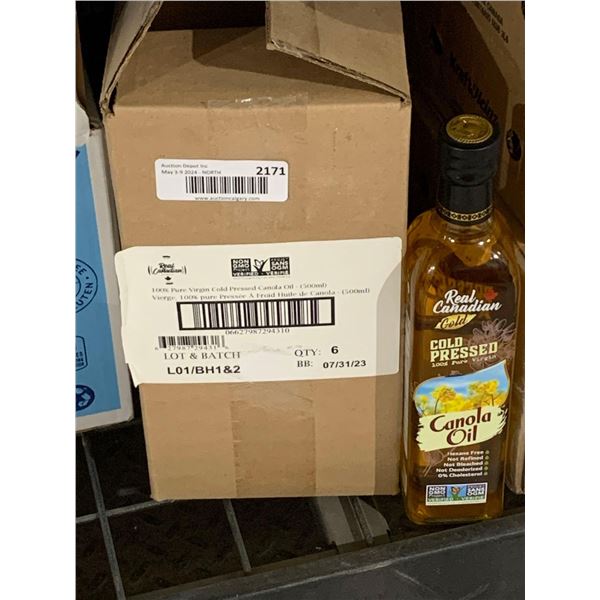 CASE LOT - Real Canadian cold Pressed canola oil 6 x 500ml