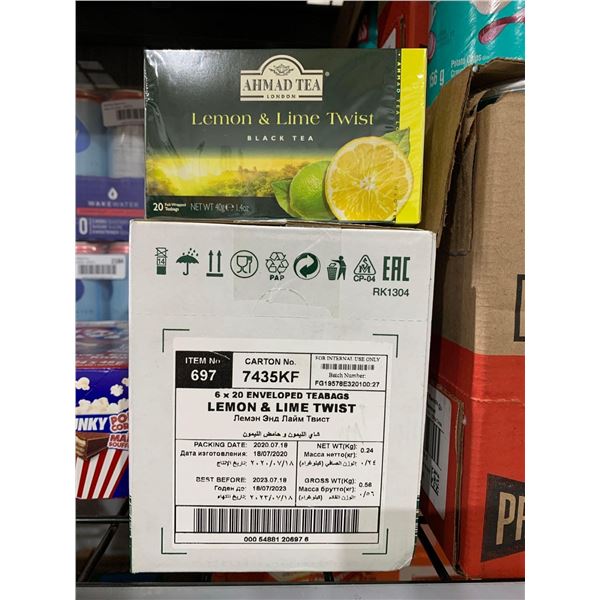 CASE LOT - Ahmed Tea London Lemon & Lime 6 x 6 x 20