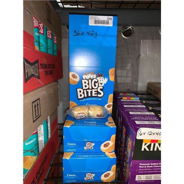 CASE LOT - Big Bites Smores marchmellow snacks 36 x 42g