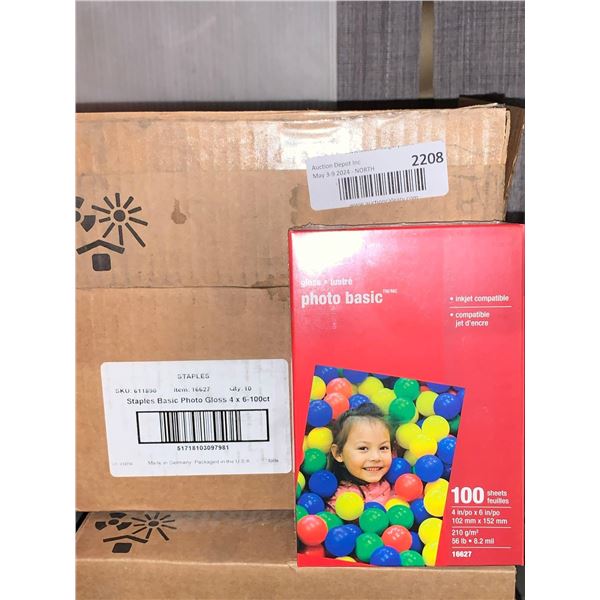 CASE LOT - Staples Photo Paper (4x4 inch) 10 x 100ct