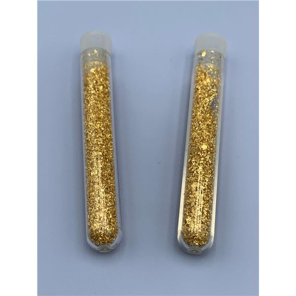 LOT of 2 Large Vials of Golden Flaking Material
