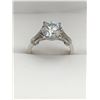Image 1 : 3.00 CT GRA CERTIFIED MOISSANITE VVS D SET IN CENTER WITH 30 ROUND CUT CUBIC ZIRCONIUM WEIGHING A TO