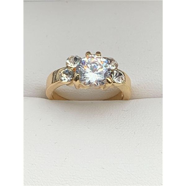LADIES 14K GP 1.0 CARAT ROUND CUT SOLITAIRE RING