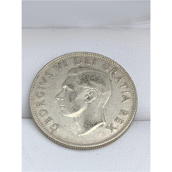 ESTATE ITEM- VINTAGE 1951 CANADA KING GEORGE VI SILVER HALF DOLLAR COIN