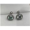 Image 2 : 2.30 CT TW GRA CERTIFIED MOISSANITE VVS D SET IN CENTER OF EARRINGS WITH ROUND SHAPED HALO WITH 20 C