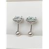 Image 3 : 2.30 CT TW GRA CERTIFIED MOISSANITE VVS D SET IN CENTER OF EARRINGS WITH ROUND SHAPED HALO WITH 20 C