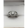 Image 1 : 1.00 CT GRA CERTIFIED MOISSANITE VVS D SURROUNDED BY A SQUARE HALO WITH MORE CUBIC ZIRCONIA SET DOWN