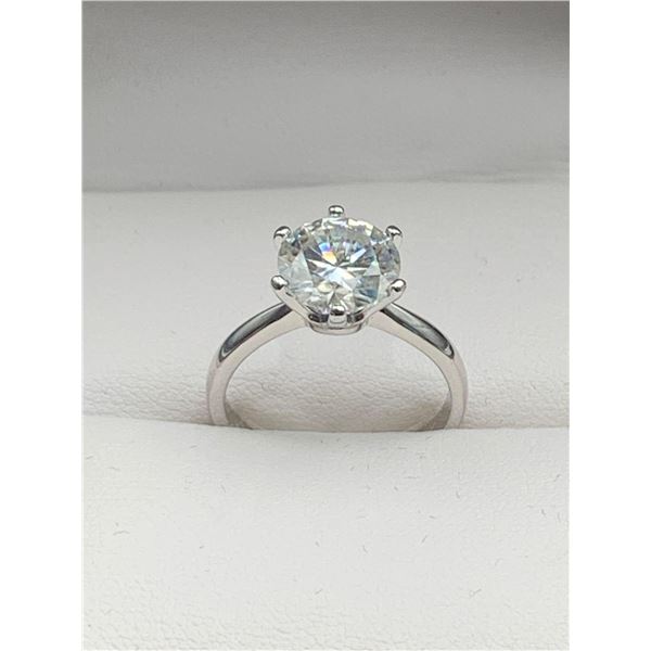 3.00 CT GRA CERTIFIED MOISSANITE VVS D SOLITAIRE SET IN STERLING SILVER
