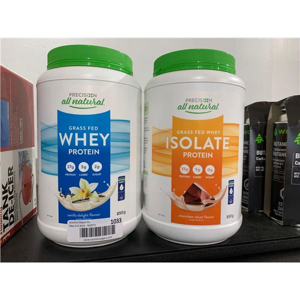 PRECISION- ALL NATURAL. Grass fed WHEY PROTEIN LOT OF 2