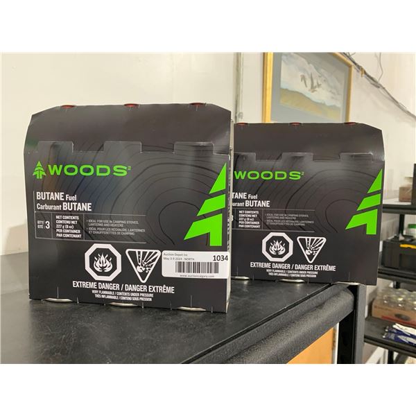 WOODS Butane fuel qty of 3 in box lots of 2.