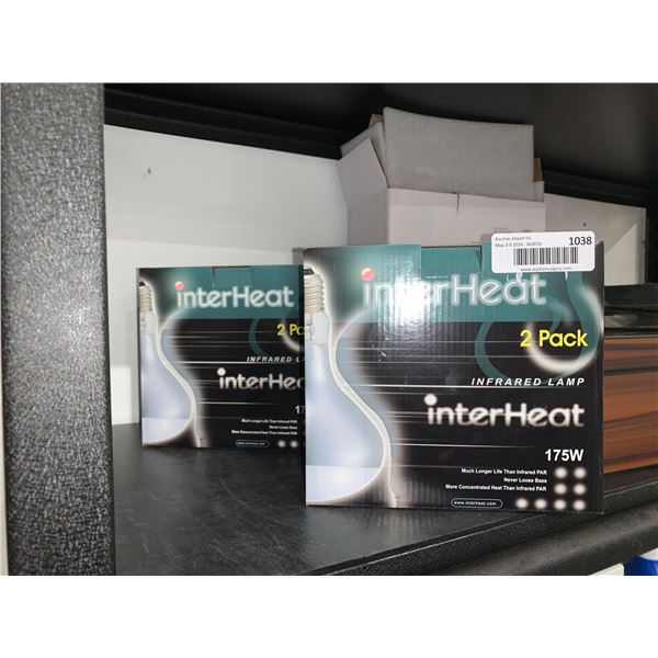 INTERHEAT - 2 pack infrared lamp  bulbs 175 watts. lot of 2.
