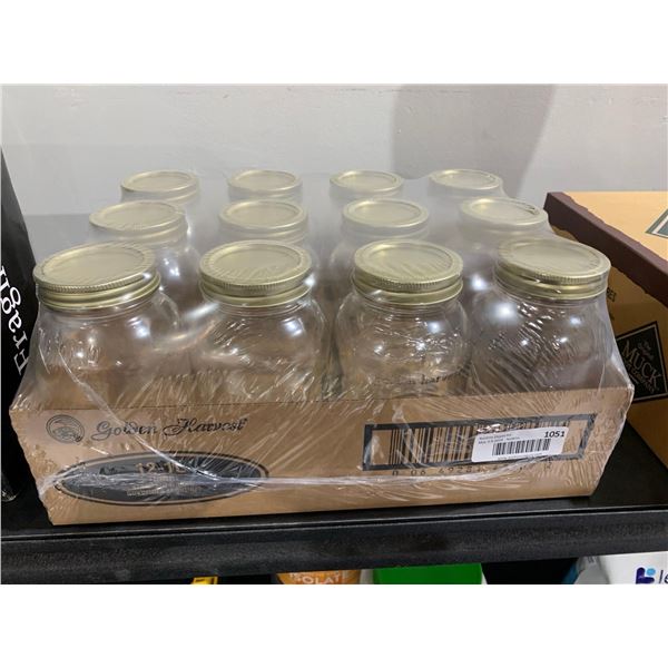 Golden Harvest mason jars, 12x1L capacity